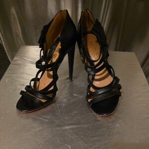 L.A.M.B. Black Strappy Heels